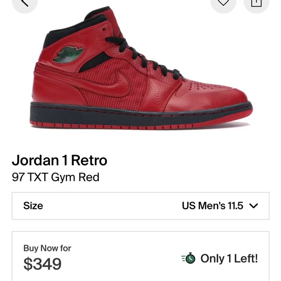 Jordan 1 Retro “97 TXT Gym Red” Men’s Size 11.5 - Picture 12 of 12